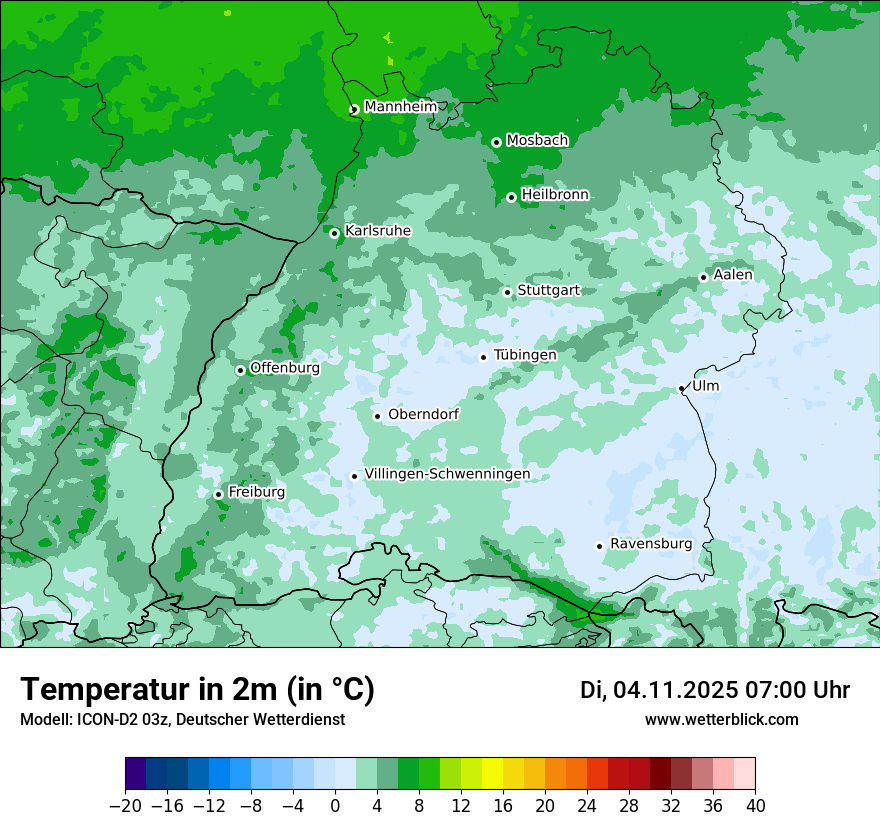 Modellkarten Temperatur