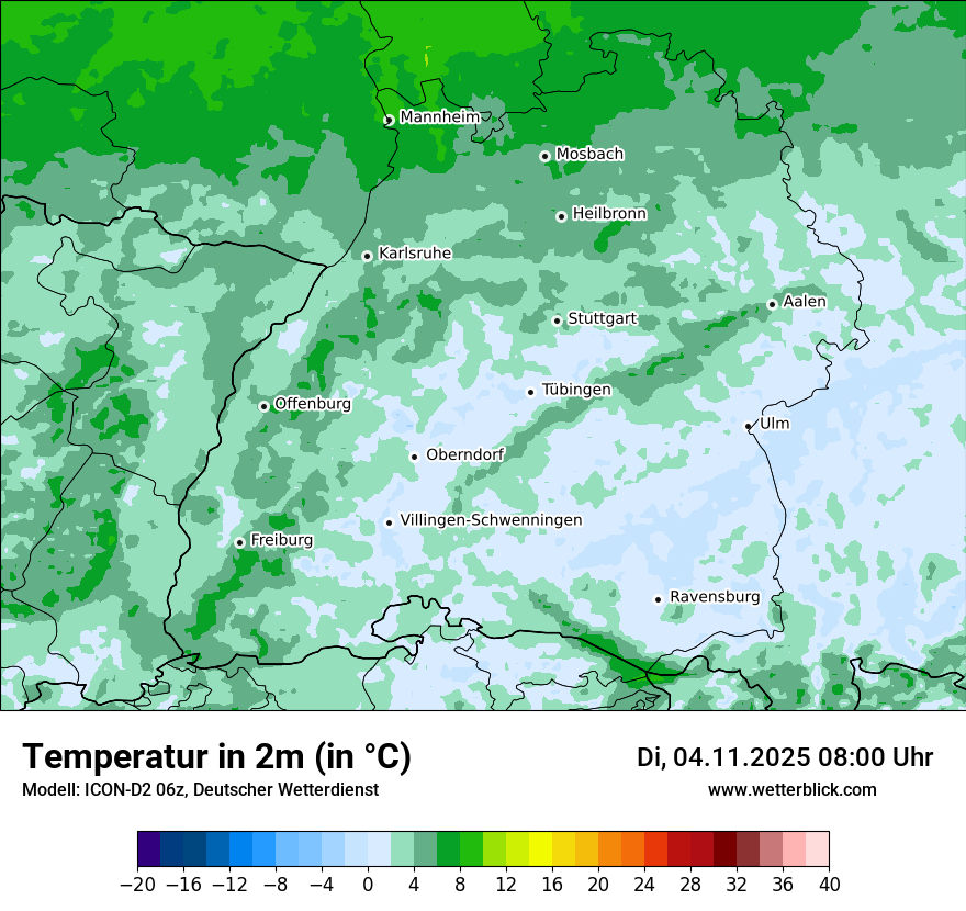 Modellkarten Temperatur