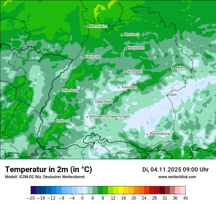 Modellkarten Temperatur