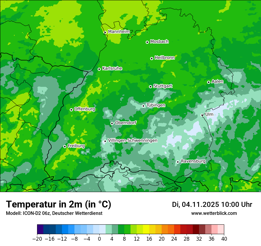 Modellkarten Temperatur