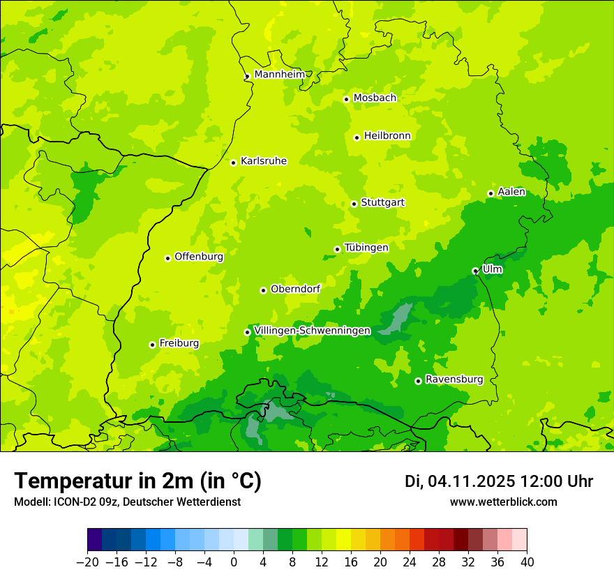 Modellkarten Temperatur
