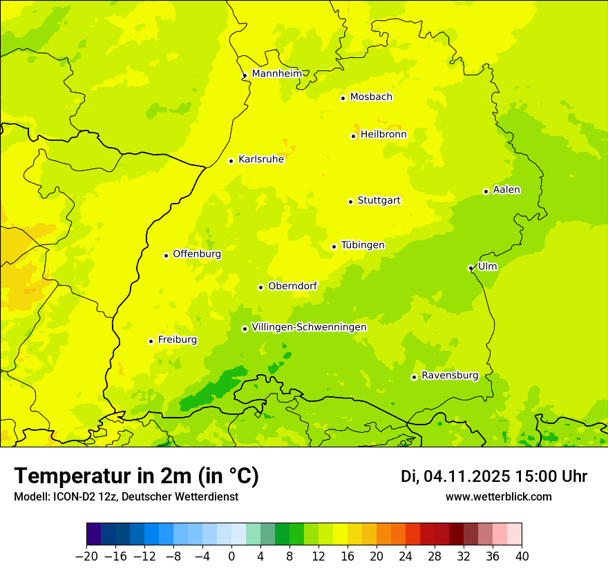 Modellkarten Temperatur