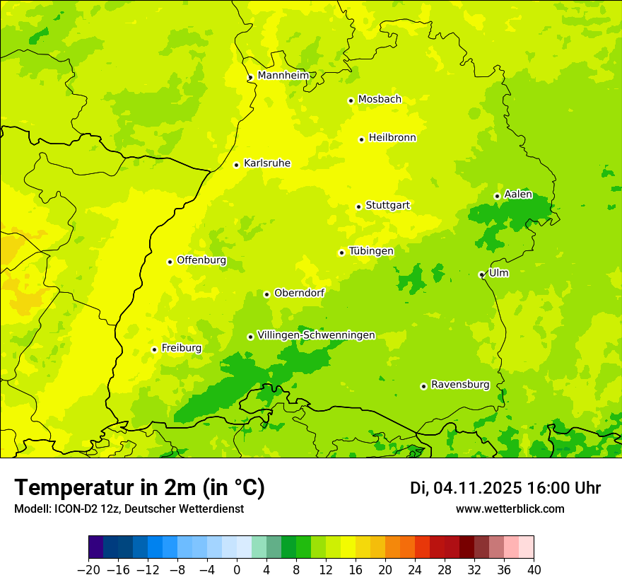 Modellkarten Temperatur