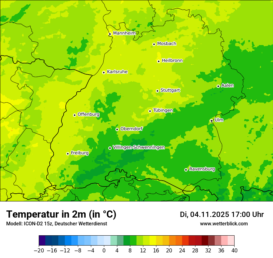 Modellkarten Temperatur