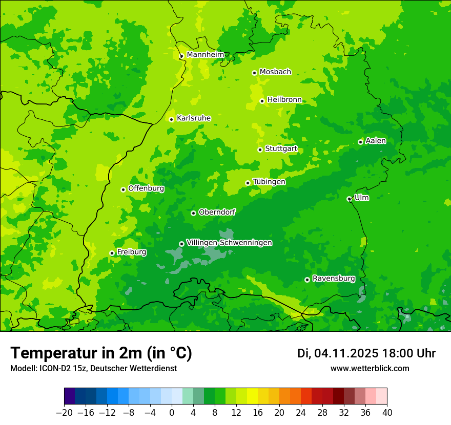 Modellkarten Temperatur