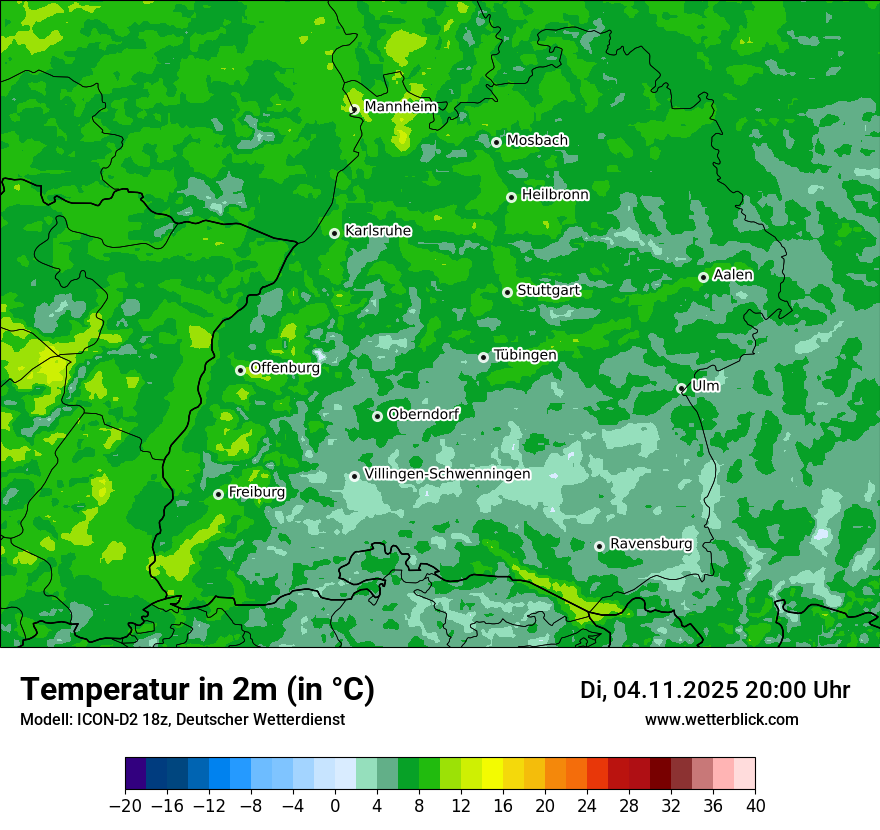 Modellkarten Temperatur