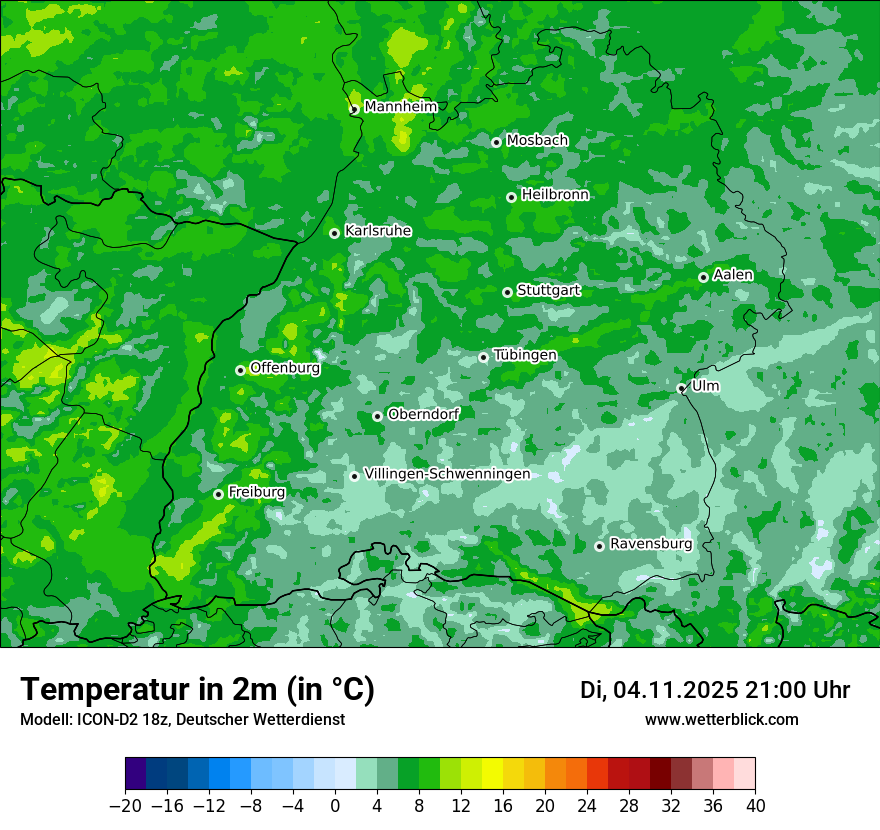 Modellkarten Temperatur