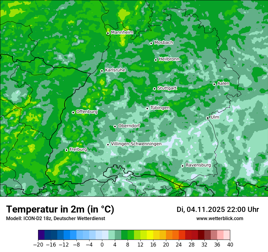 Modellkarten Temperatur