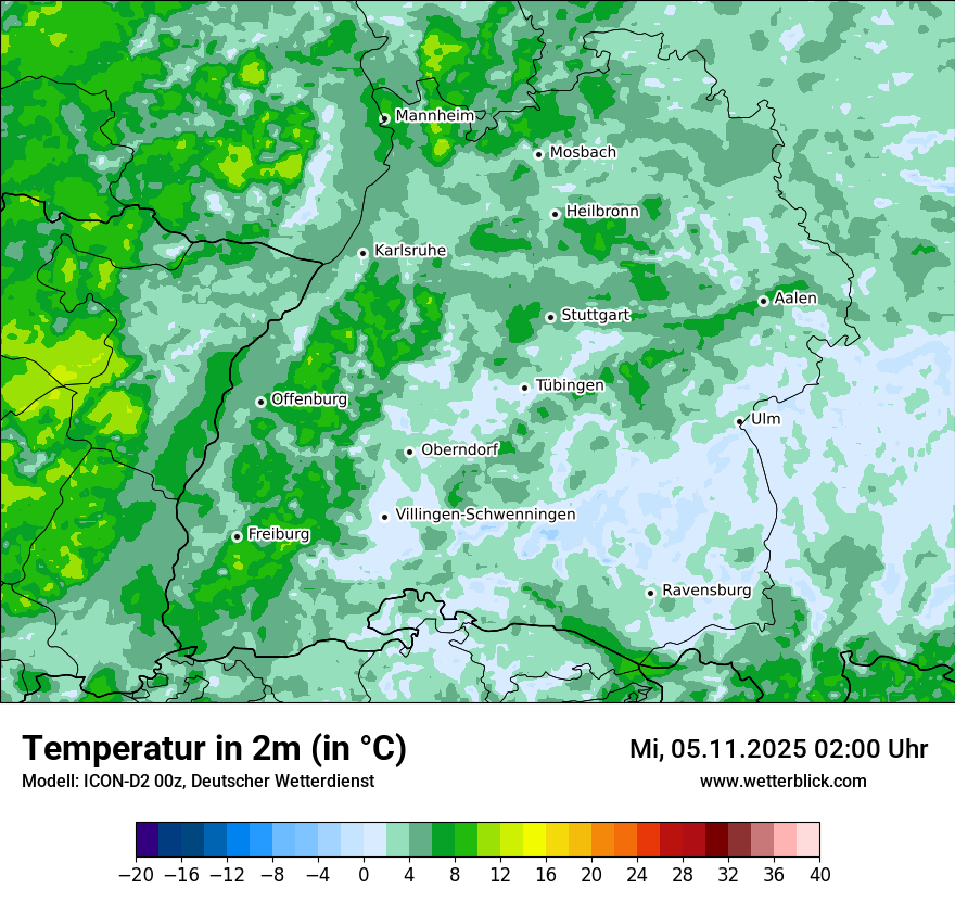 Modellkarten Temperatur