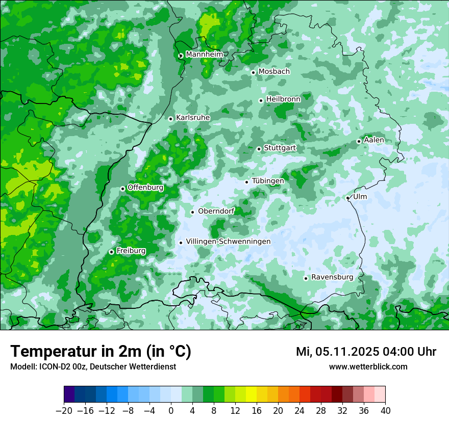 Modellkarten Temperatur