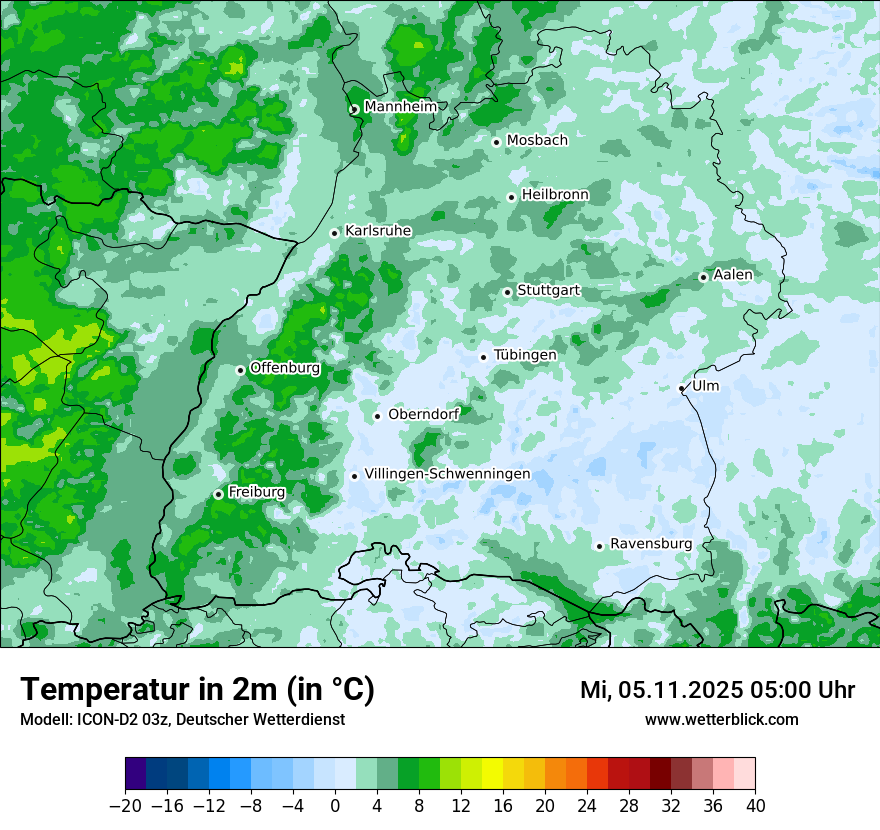 Modellkarten Temperatur
