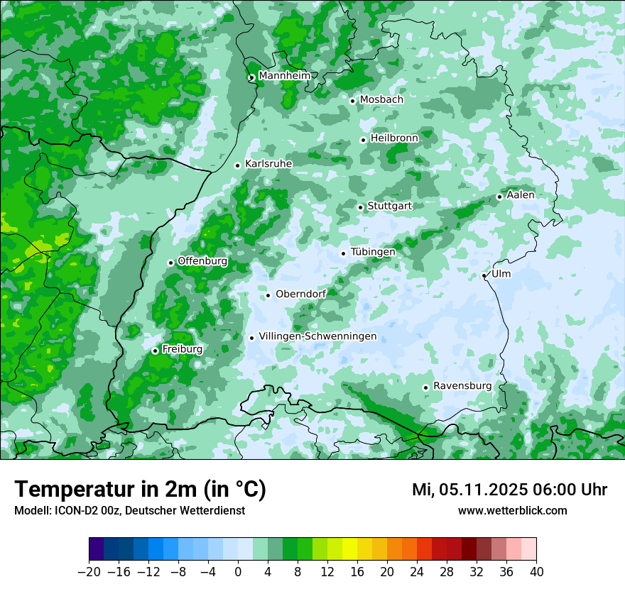Modellkarten Temperatur