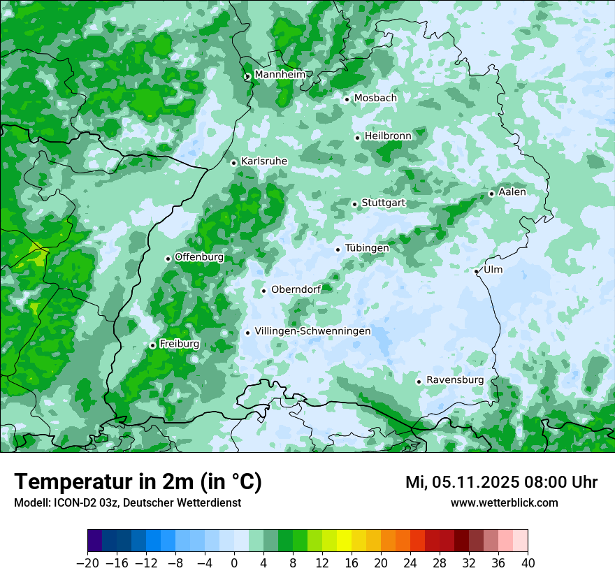 Modellkarten Temperatur