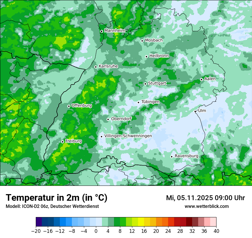 Modellkarten Temperatur