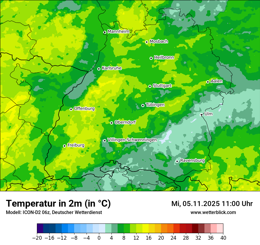 Modellkarten Temperatur