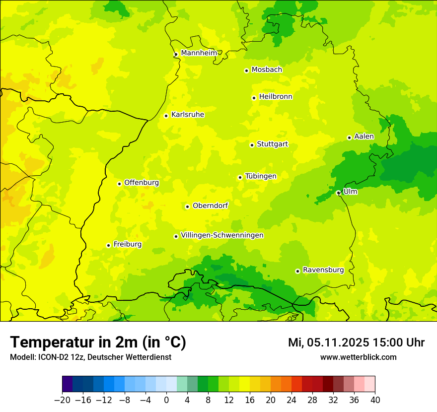 Modellkarten Temperatur