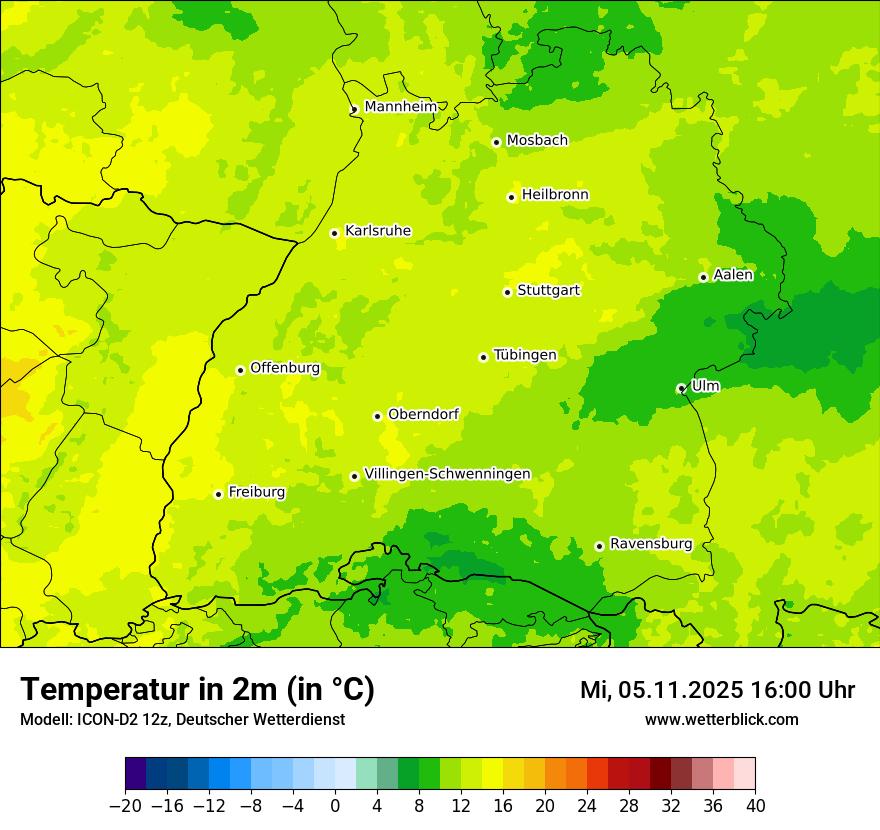 Modellkarten Temperatur