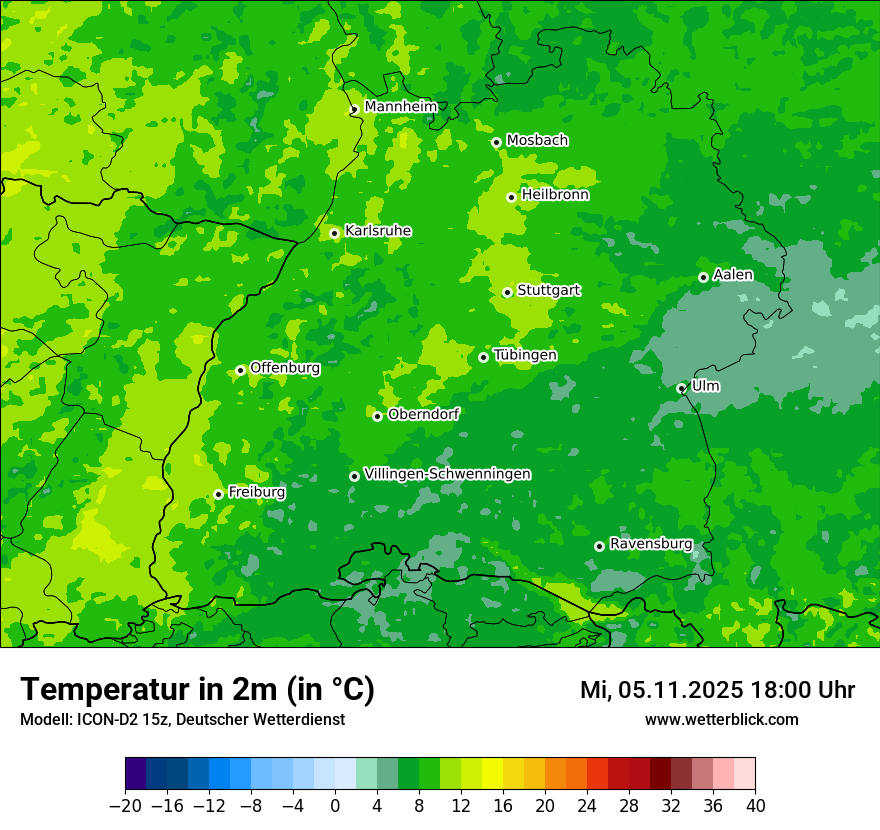 Modellkarten Temperatur