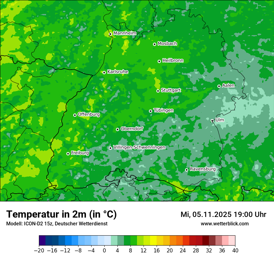 Modellkarten Temperatur