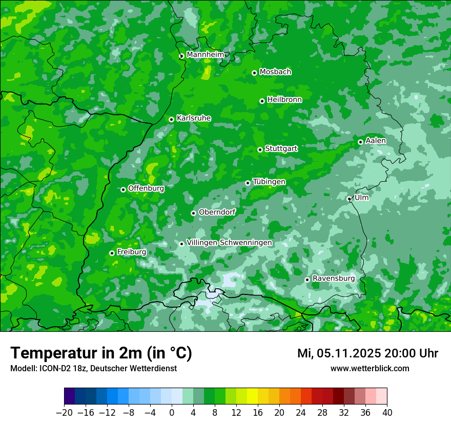 Modellkarten Temperatur