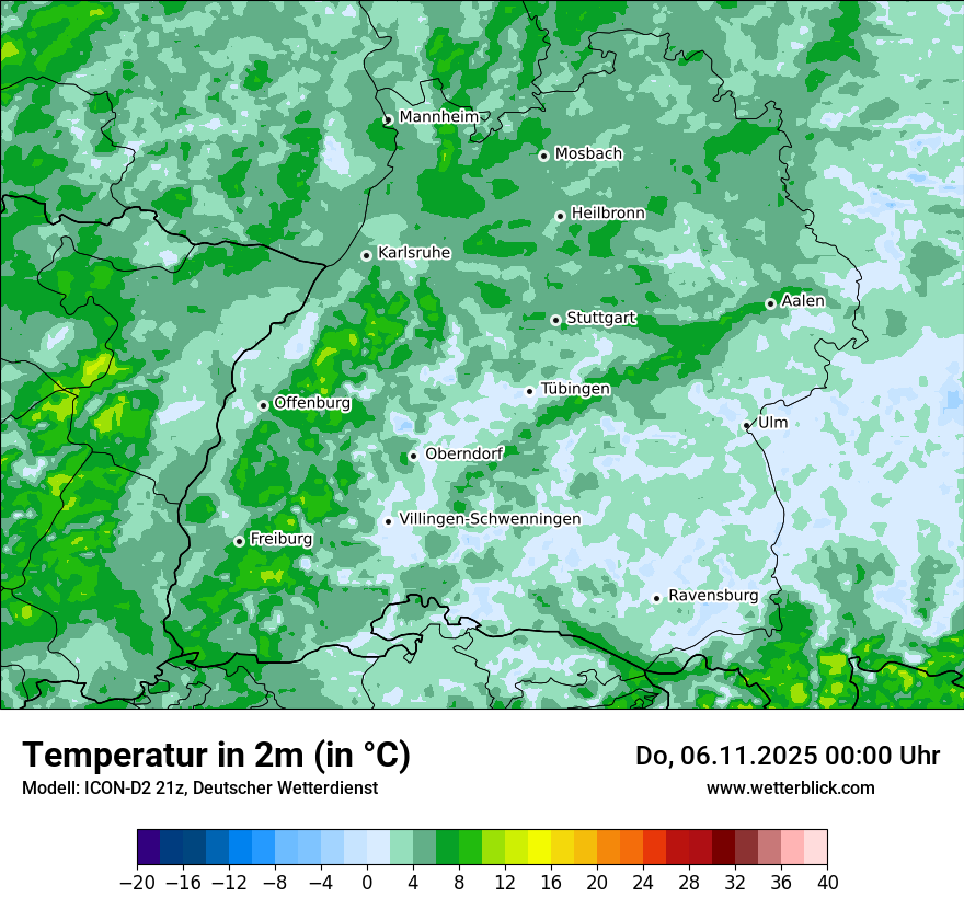 Modellkarten Temperatur