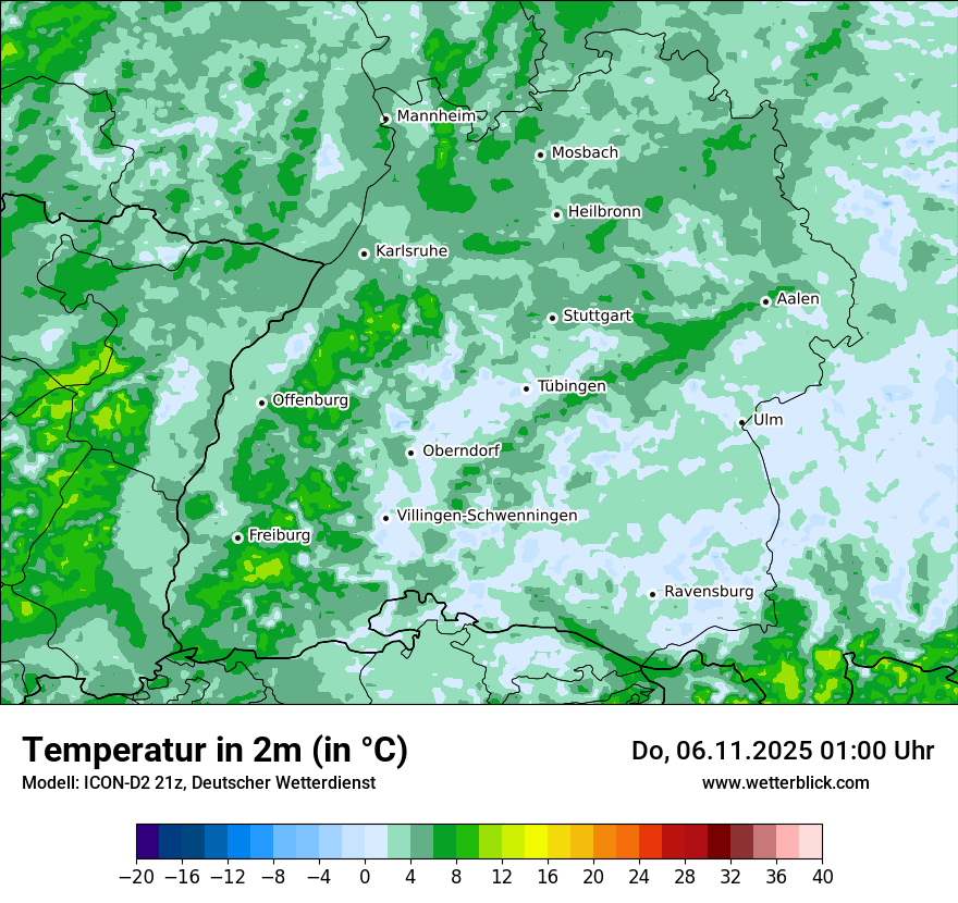 Modellkarten Temperatur