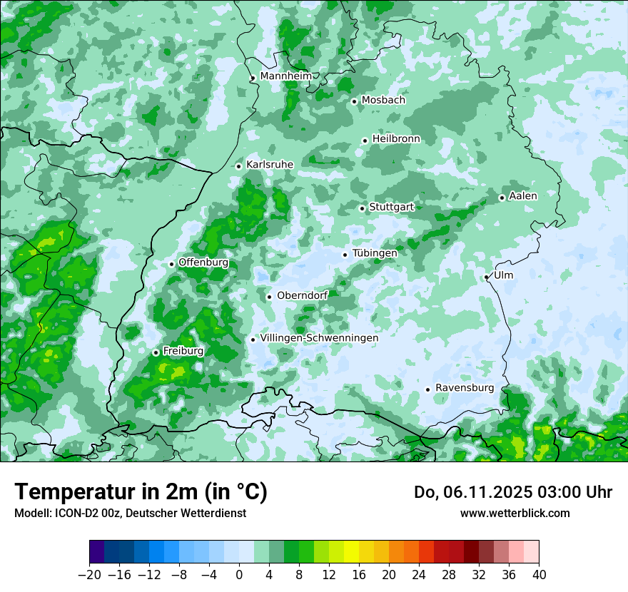 Modellkarten Temperatur