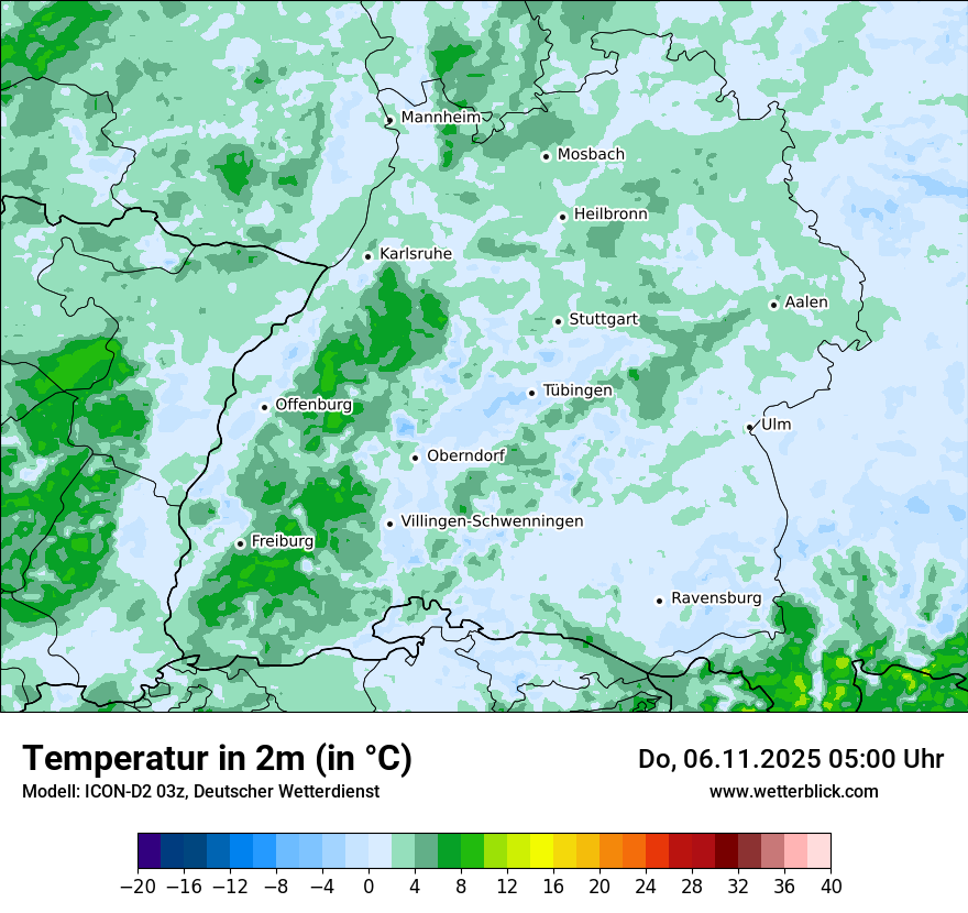Modellkarten Temperatur
