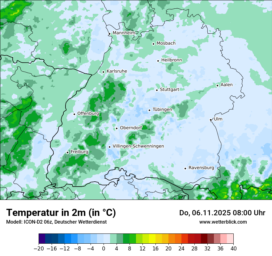 Modellkarten Temperatur
