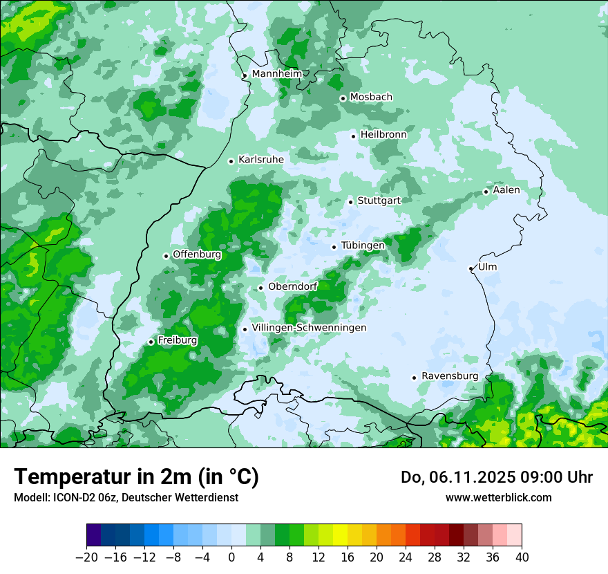 Modellkarten Temperatur