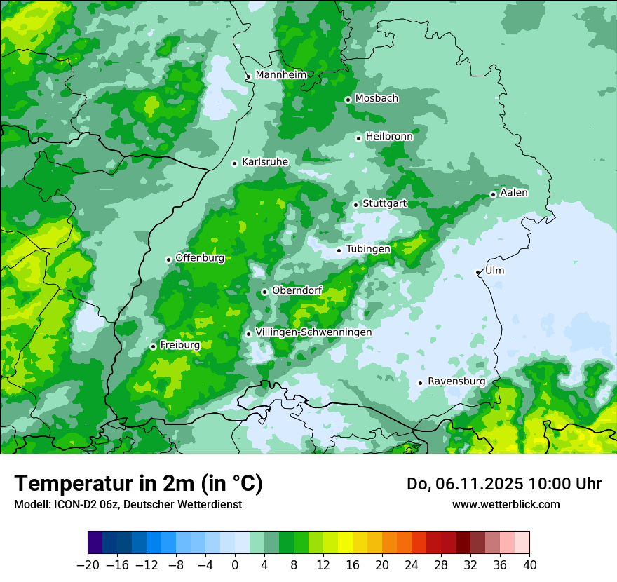 Modellkarten Temperatur