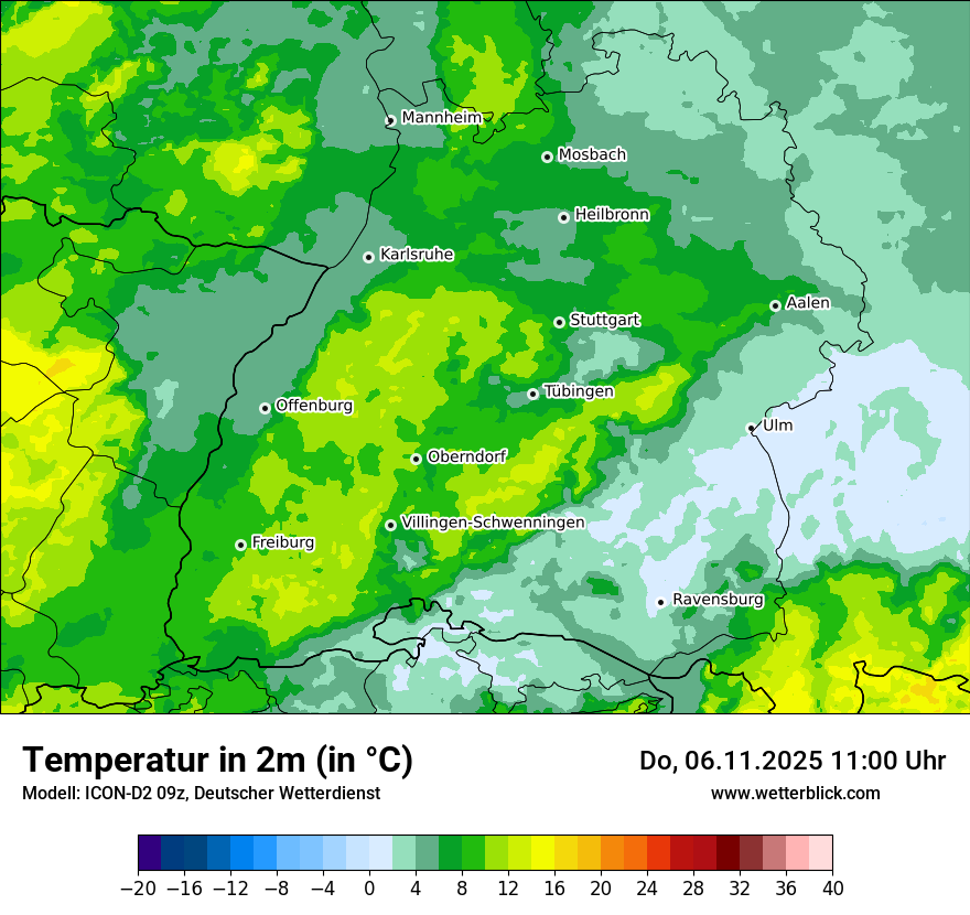 Modellkarten Temperatur