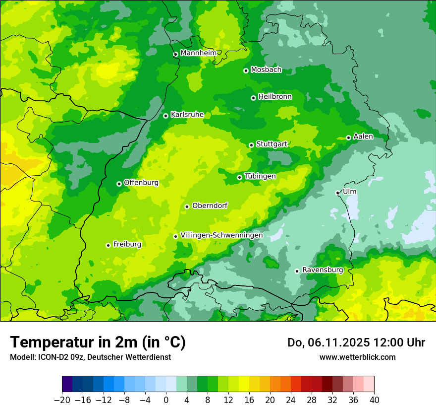 Modellkarten Temperatur