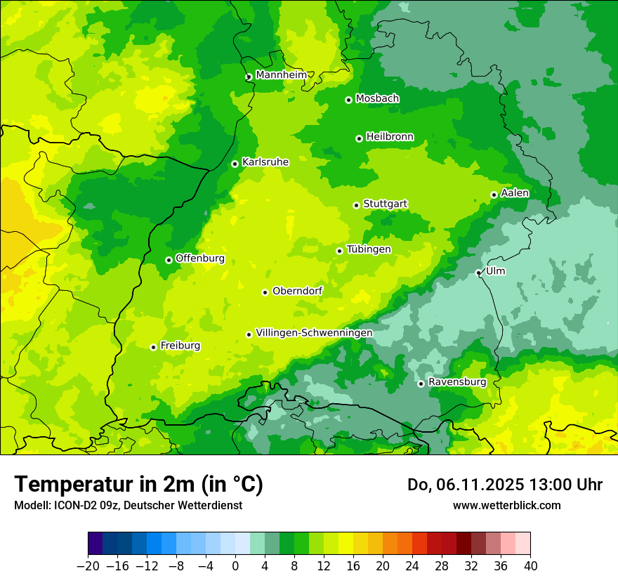 Modellkarten Temperatur