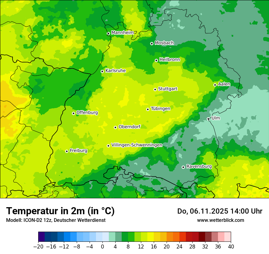 Modellkarten Temperatur