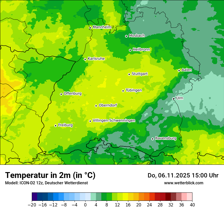 Modellkarten Temperatur