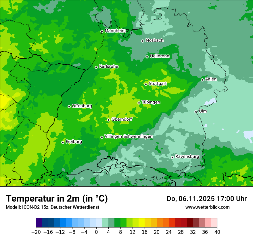 Modellkarten Temperatur