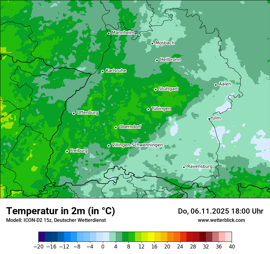 Modellkarten Temperatur