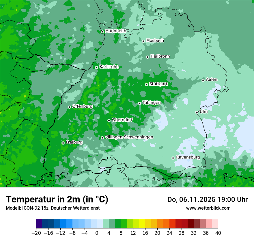 Modellkarten Temperatur