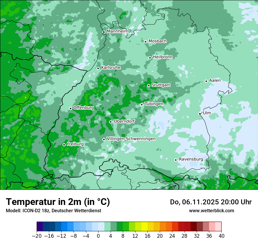 Modellkarten Temperatur