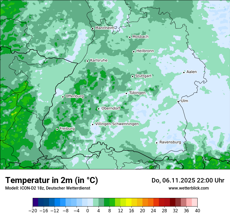 Modellkarten Temperatur