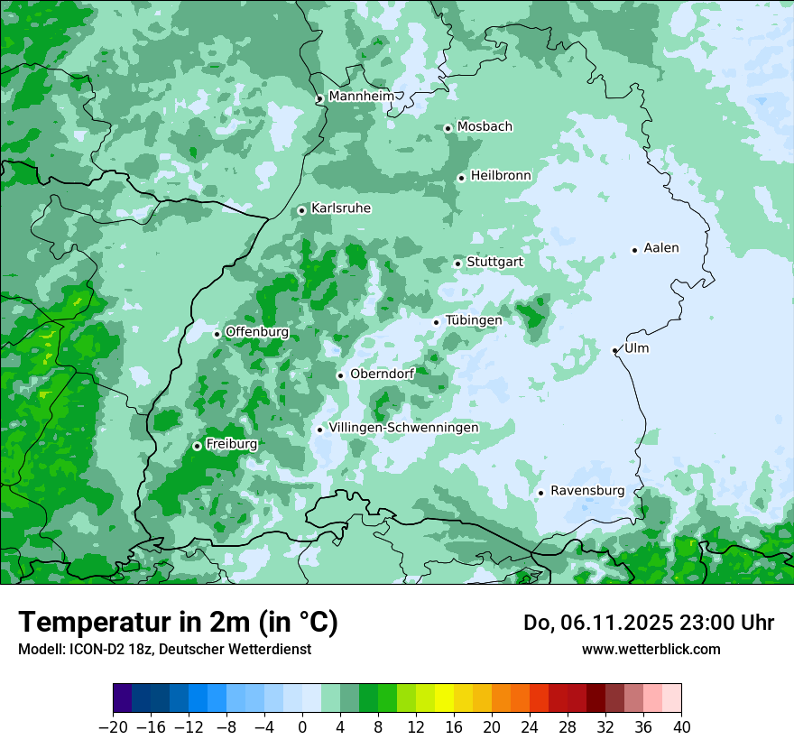 Modellkarten Temperatur