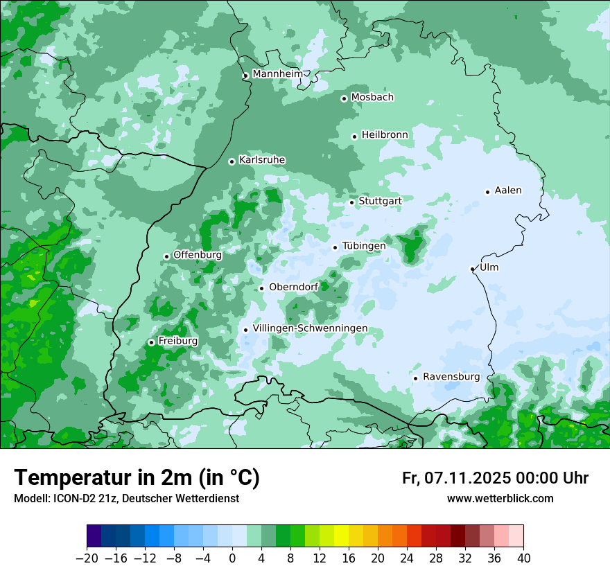 Modellkarten Temperatur