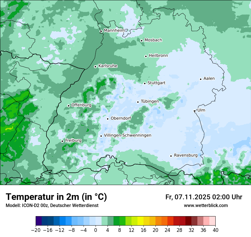Modellkarten Temperatur