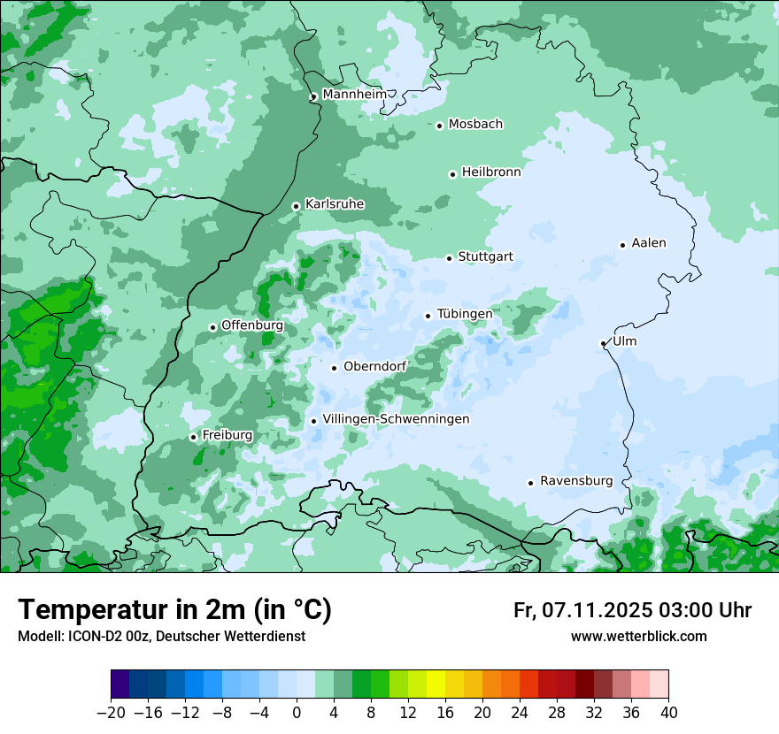 Modellkarten Temperatur