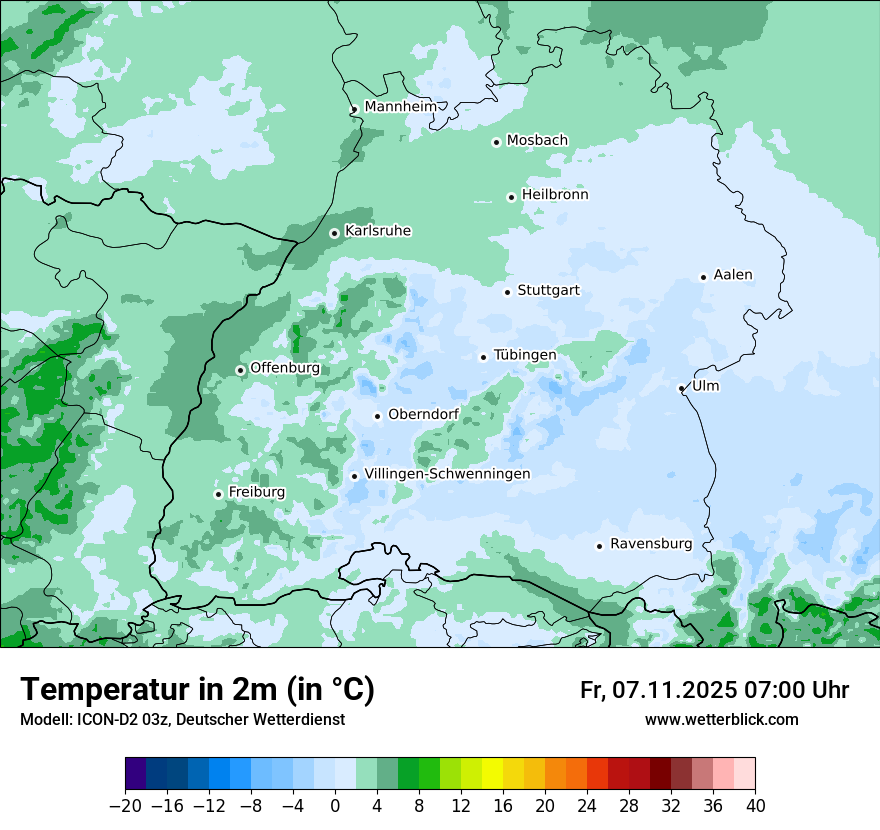 Modellkarten Temperatur