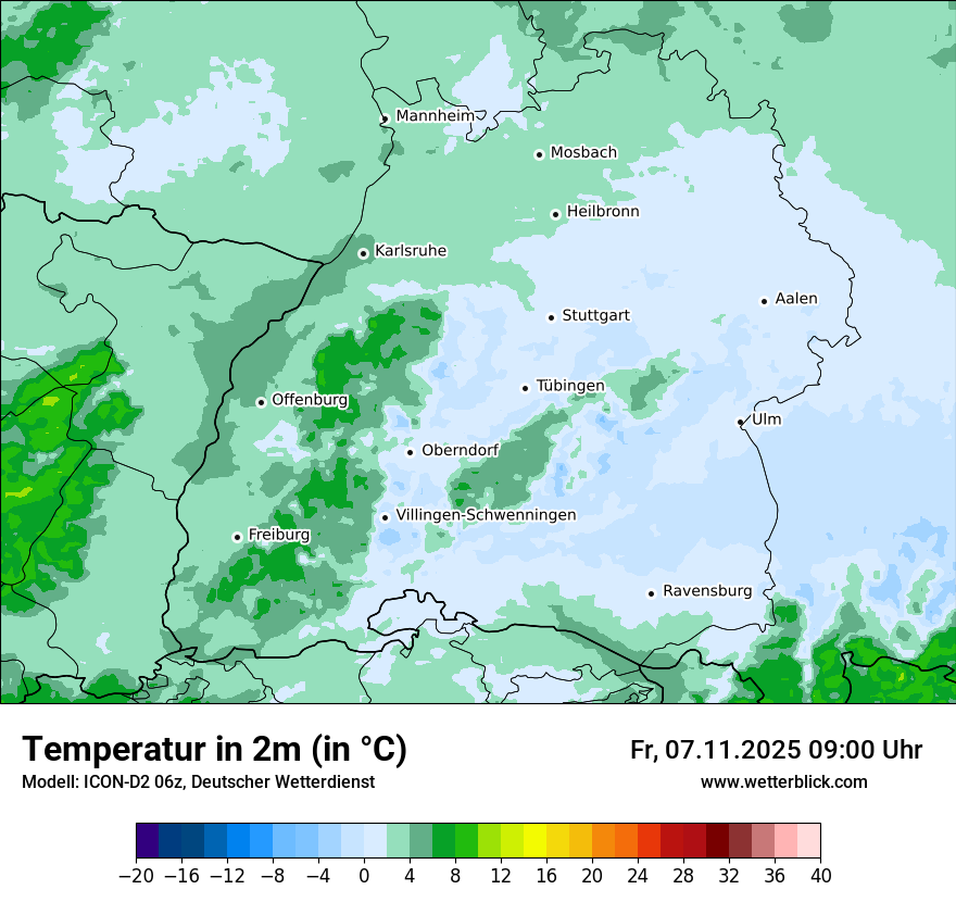 Modellkarten Temperatur