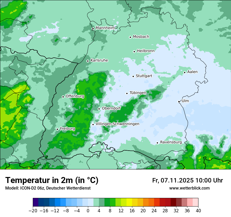 Modellkarten Temperatur