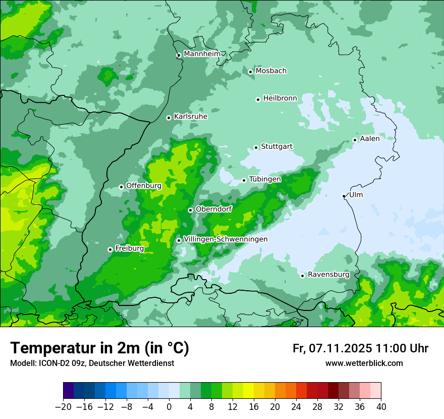 Modellkarten Temperatur