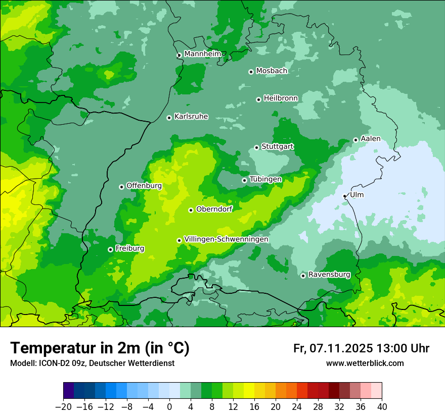 Modellkarten Temperatur
